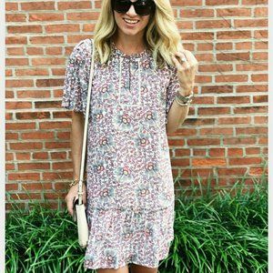 Loft Flowerbud Button Swing Dress